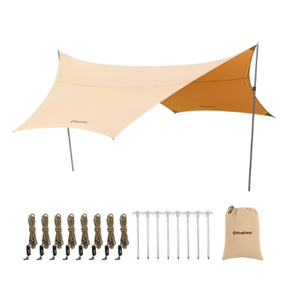 KingCammp Albano 5 Glamping Tarp UPF50+ I 410x410 Beige resmi