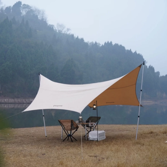 KingCammp Albano 5 Glamping Tarp UPF50+ I 410x410 Beige resmi