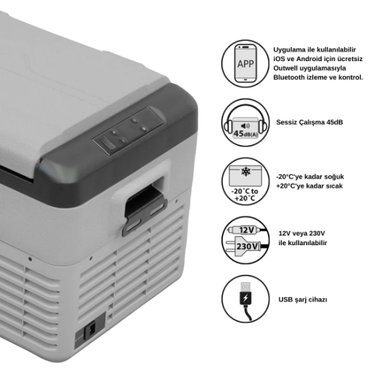 Outwell Arctic Chill 30 L Kompresörlü Buz Dolabı resmi