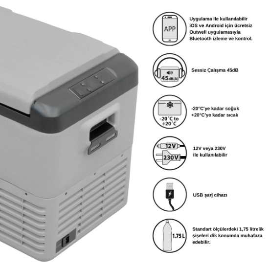 Outwell Arctic Chill 40 L Kompresörlü Buz Dolabı resmi