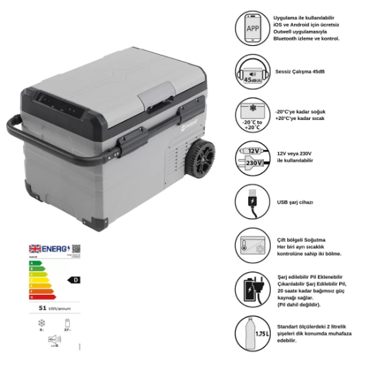 Outwell Arctic Frost 35 L Kompresörlü Portatif Buz Dolabı resmi