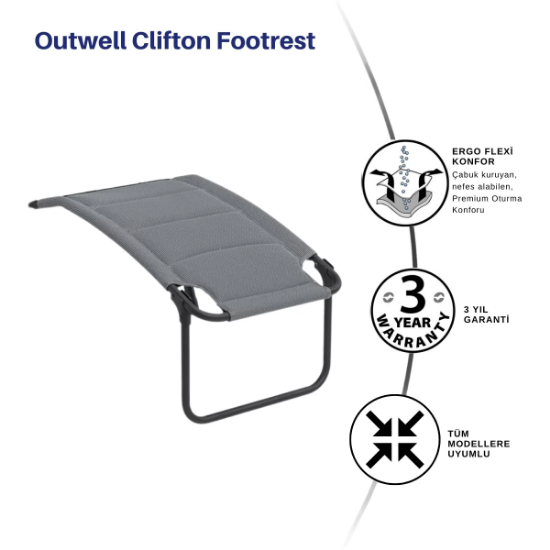 Outwell Clifton Footrest Kamp Sandalyesi Ayak Dayama Aparatı Grey resmi