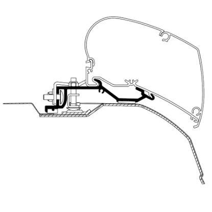Thule 6300 L3,L4, H2Ducato Jumper Boxer 2007 ve sonrası Tente Montaj Braket Seti resmi
