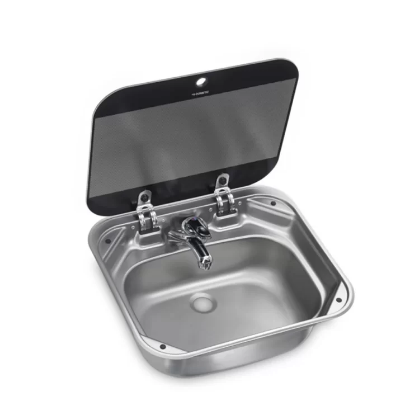 Dometic SNG 4237 Cam Kapaklı Kare Karavan Lavabo/Evye resmi