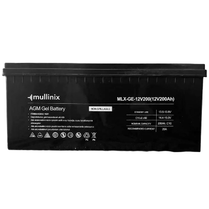 Mullinix 12V 200Ah Derin Döngülü AGM Jel Akü resmi