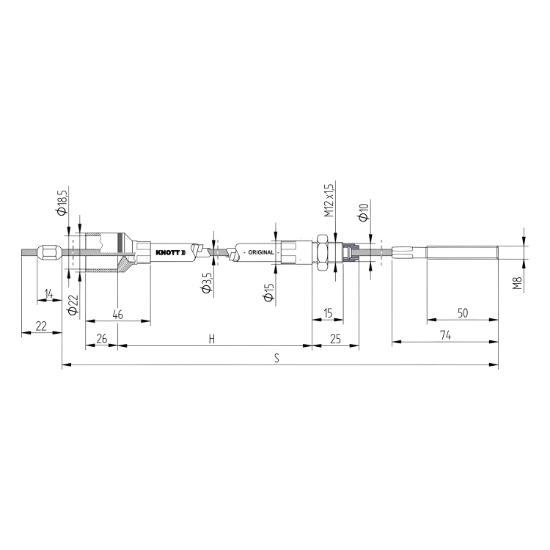 Knott 830-1040mm Karavan Dingil Fren Teli resmi