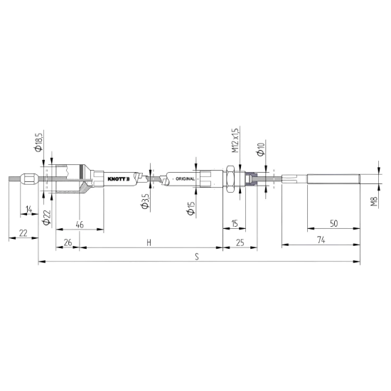 Knott 1230-1440mm Karavan Dingil Fren Teli resmi
