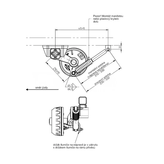 KNOTT AKS 340 mm-120 mm Karavan & Römork Amortisörü resmi