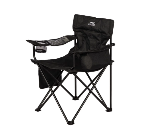 Aygaz Outdoor Siyah 100Kg Çelik Katlanır Kamp Sandalyesi resmi