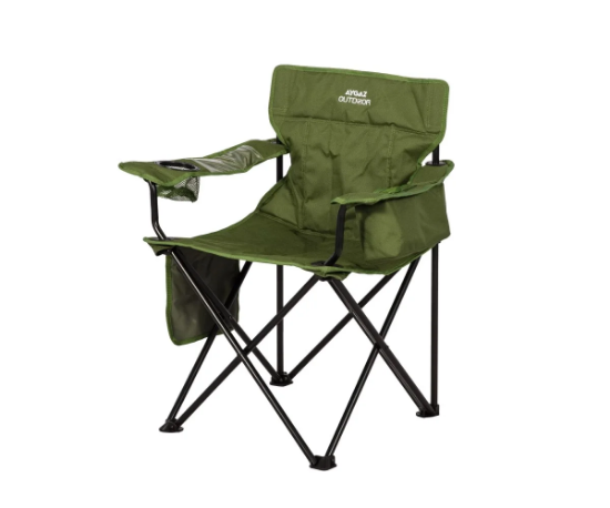 Aygaz Outdoor Yeşil 100Kg Çelik Katlanır Kamp Sandalyesi resmi