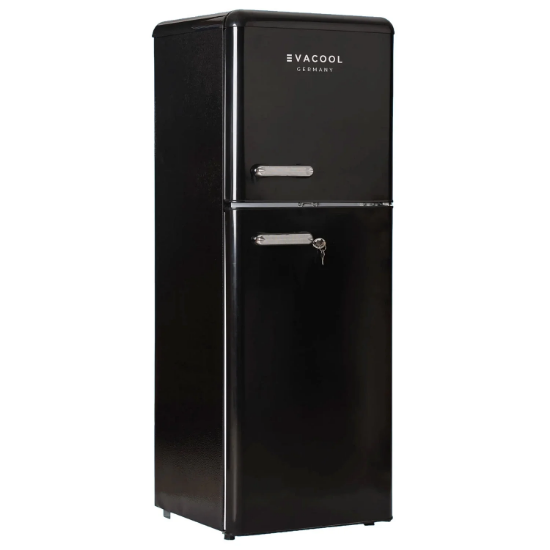 EvaCool Eva RM138 Retro Siyah 138Lt 12-24V Sabit Kompresörlü Karavan Buzdolabı resmi