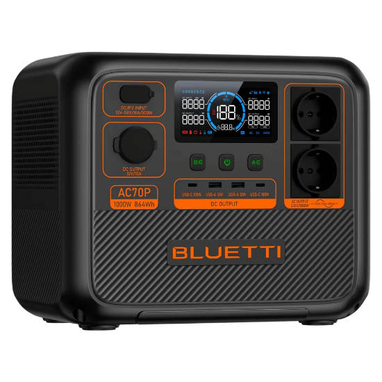 Bluetti AC70P UPS 864Wh + Bluetti 200W Solar Panel UPS Taşınabilir Güç Kaynağı resmi